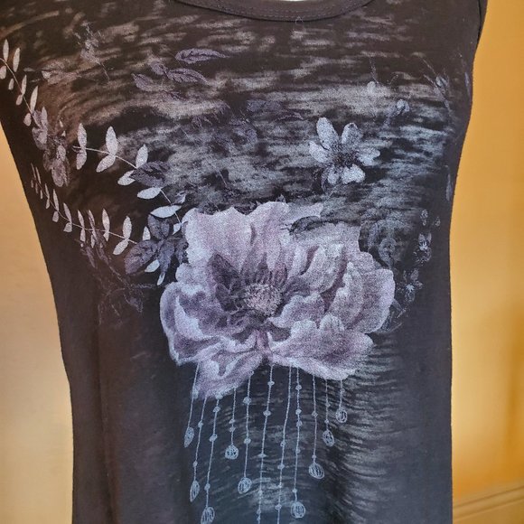 Papaya Floral Tunic Tank Burnout - Picture 3 of 8